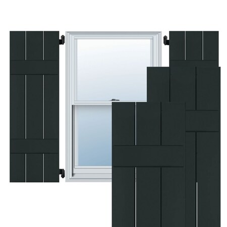 Ekena Millwork Exterior 3 Board (2 Batten) Real Wood Sapele Mahogany Board-n-Batten Shutters PR, RWB12X039DGM RWB12X039DGM